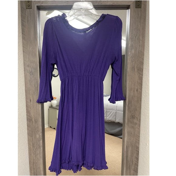 Voll Embroidered Purple Tunic Dress - Picture 2 of 5